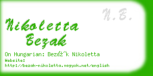 nikoletta bezak business card